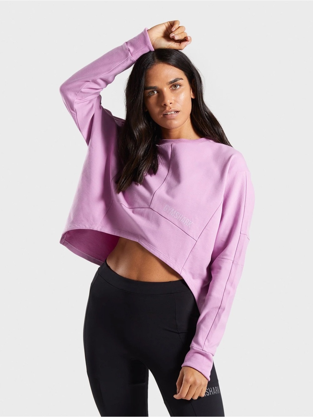 Gymshark Pink Cropped Crew Sweatshirt